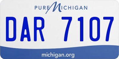 MI license plate DAR7107