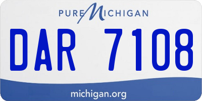 MI license plate DAR7108