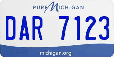 MI license plate DAR7123