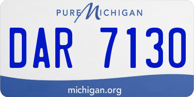MI license plate DAR7130