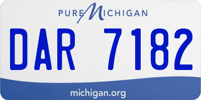 MI license plate DAR7182