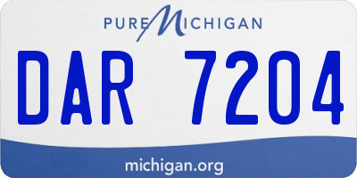 MI license plate DAR7204