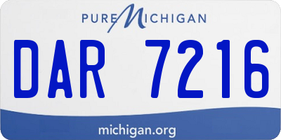 MI license plate DAR7216