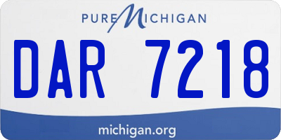 MI license plate DAR7218