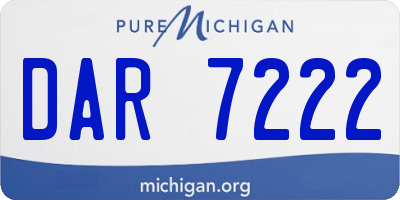 MI license plate DAR7222