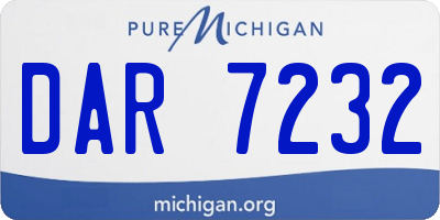 MI license plate DAR7232