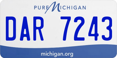 MI license plate DAR7243