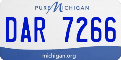 MI license plate DAR7266