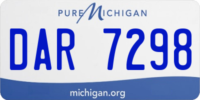 MI license plate DAR7298