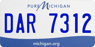 MI license plate DAR7312