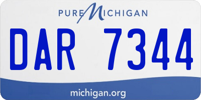 MI license plate DAR7344