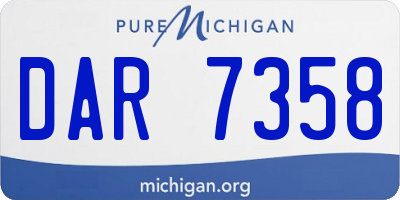 MI license plate DAR7358