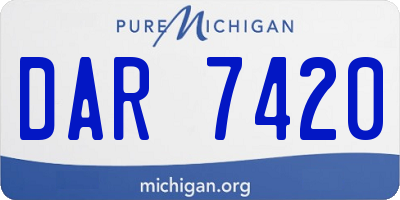MI license plate DAR7420