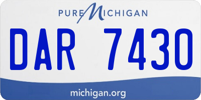 MI license plate DAR7430