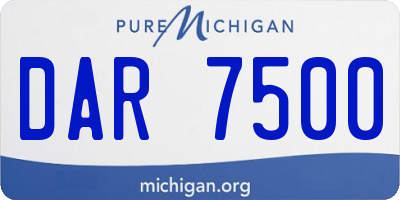 MI license plate DAR7500