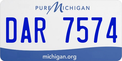 MI license plate DAR7574