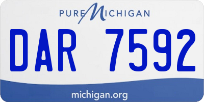 MI license plate DAR7592