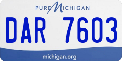 MI license plate DAR7603