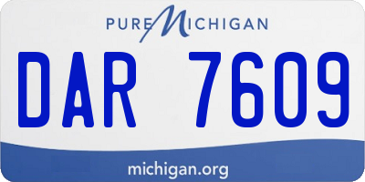 MI license plate DAR7609
