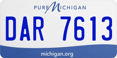 MI license plate DAR7613