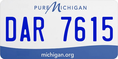 MI license plate DAR7615
