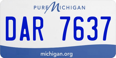 MI license plate DAR7637