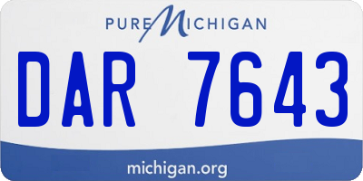 MI license plate DAR7643