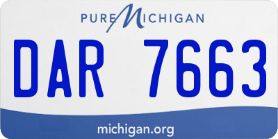 MI license plate DAR7663