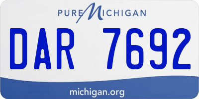MI license plate DAR7692