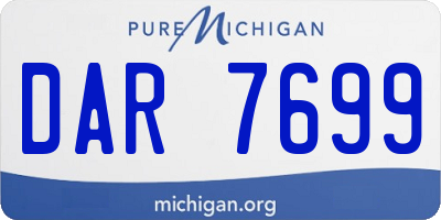 MI license plate DAR7699