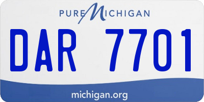 MI license plate DAR7701