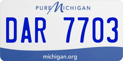 MI license plate DAR7703