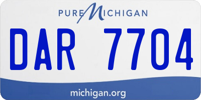 MI license plate DAR7704