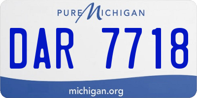 MI license plate DAR7718