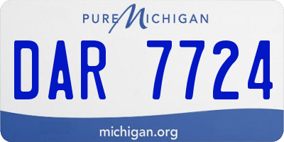 MI license plate DAR7724