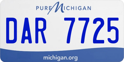 MI license plate DAR7725