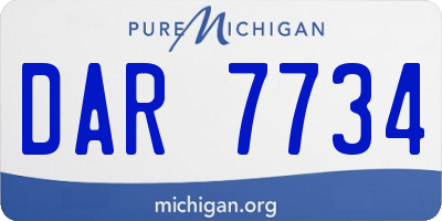 MI license plate DAR7734