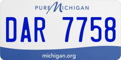 MI license plate DAR7758