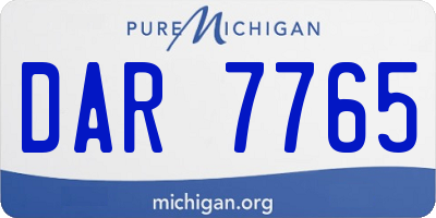 MI license plate DAR7765