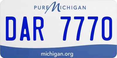 MI license plate DAR7770