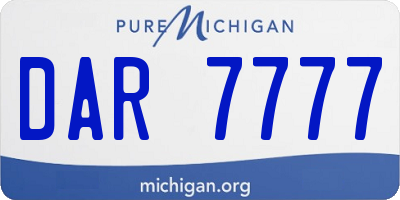 MI license plate DAR7777