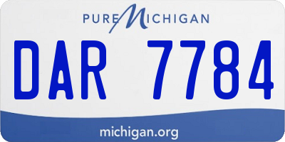 MI license plate DAR7784