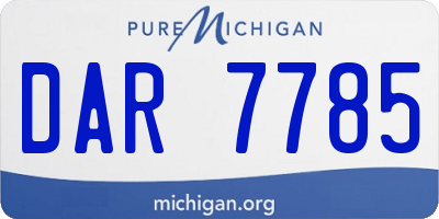 MI license plate DAR7785