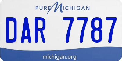 MI license plate DAR7787