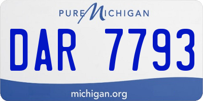 MI license plate DAR7793