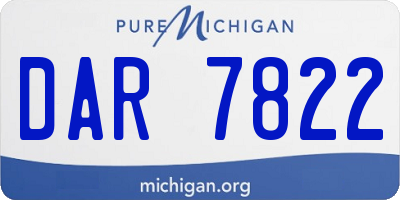 MI license plate DAR7822