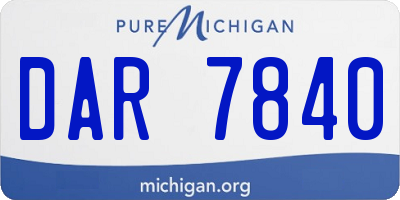 MI license plate DAR7840