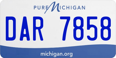 MI license plate DAR7858