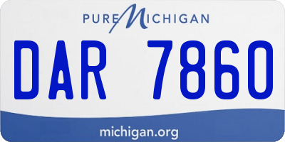 MI license plate DAR7860