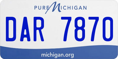 MI license plate DAR7870